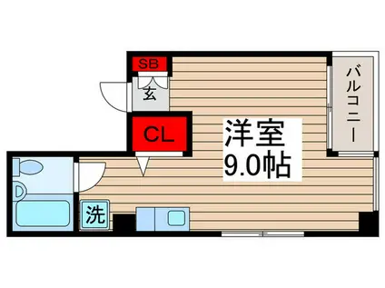 エムズトーヨー(ワンルーム/3階)の間取り写真
