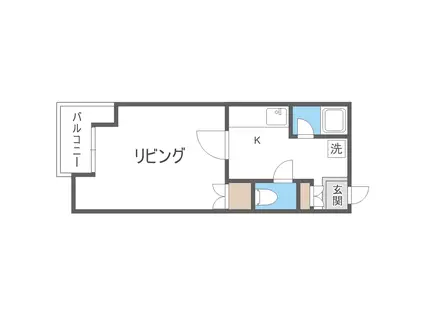PLAZA IN 東札幌II(1K/2階)の間取り写真