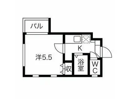 ニューキャッスル中野新橋(1K/1階)の間取り写真