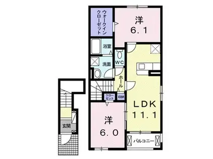 JR山陽本線 尾道駅 バス乗車時間:70分 最寄りバス停で下車 徒歩11分 2階建 築4年(2LDK/2階)の間取り写真