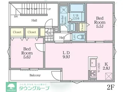 EVER GREEN PLACEII(2LDK/2階)の間取り写真