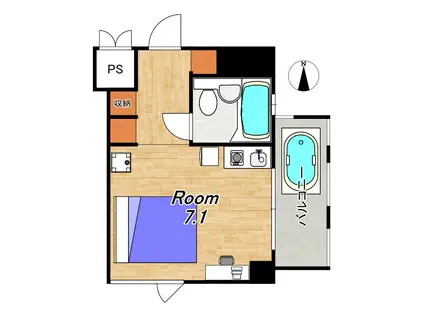 グランドラティス鞘町(1K/5階)の間取り写真