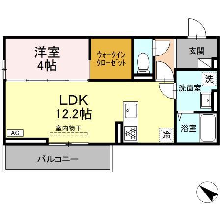 CLASSEUM盛岡駅前 III(1LDK/1階)の間取り写真