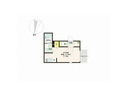 MOMORIE八乙女(ワンルーム/1階)の間取り写真