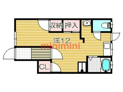 和光ハウス(ワンルーム/2階)の間取り写真