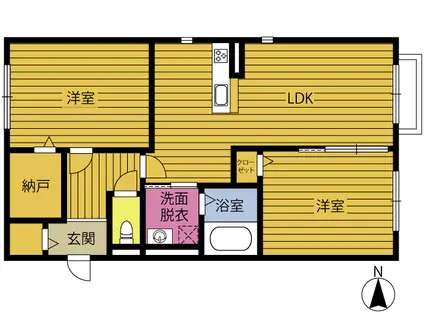 グランドコート野口中町(2LDK/2階)の間取り写真
