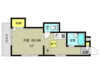 TOMOハウス(ワンルーム/1階)の間取り写真