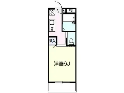 マンションアベニュー(1K/2階)の間取り写真