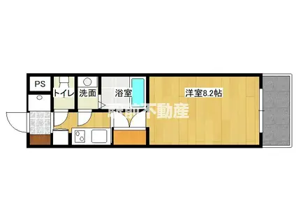 モン・ヴィラージュ大川II(ワンルーム/1階)の間取り写真