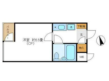 日興パレス西荻窪PART2(1K/2階)の間取り写真