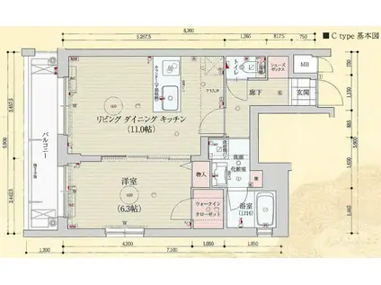 ベラジオ雅び京都洛央(1LDK/5階)の間取り写真