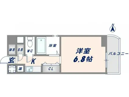 ファーストネット(1K/2階)の間取り写真