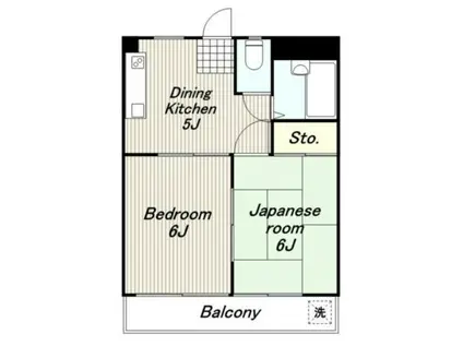 メゾンユキ(2DK/2階)の間取り写真