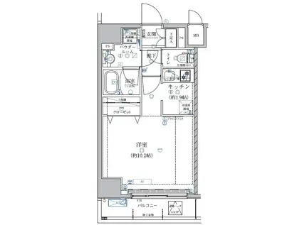 アルテシモ グラード(1K/2階)の間取り写真