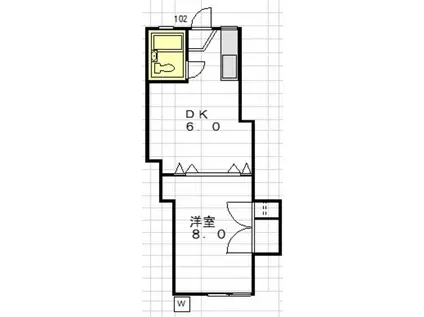 メゾン上馬(1DK/1階)の間取り写真