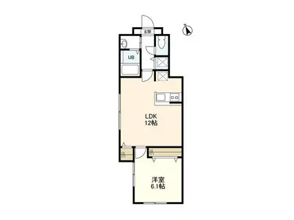 ウェルスクエア等々力(1LDK/1階)の間取り写真