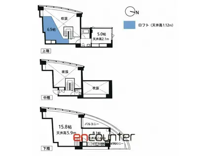 FLAMP(2SDK/13階)の間取り写真