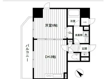 ティーリーフ横浜モデルノ(1LDK/9階)の間取り写真
