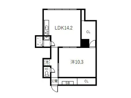 旭川駅前ビル807(1LDK/8階)の間取り写真