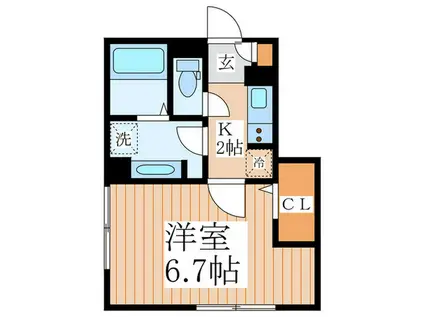 ゴールドカムイ(1K/1階)の間取り写真