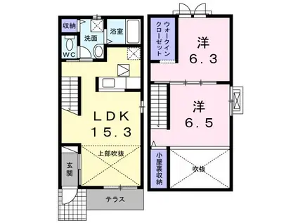 セレッソB(2LDK/1階)の間取り写真