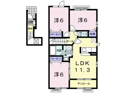 ブランシェスII(3LDK/2階)の間取り写真