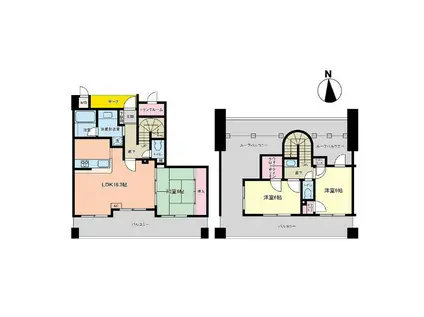ダイアパレス毘沙門台(3LDK/4階)の間取り写真