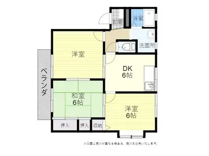 アルテールサイド(3DK/2階)の間取り写真