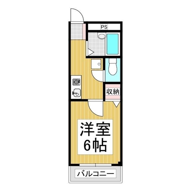 レジデンス923長地(1K/4階)の間取り写真