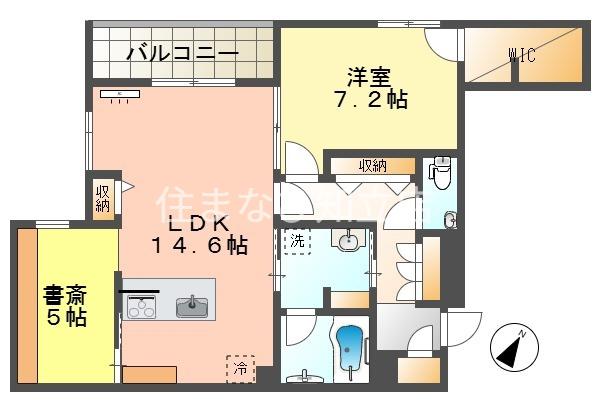 HIGH LINE PARK A(1LDK/4階)の間取り写真
