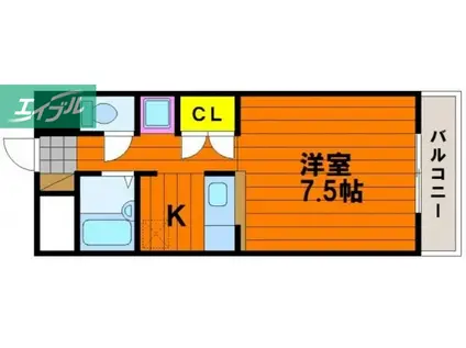 ピアジェ90(1K/2階)の間取り写真