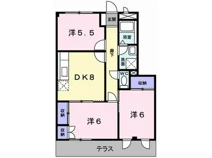 T&F 96(3DK/1階)の間取り写真