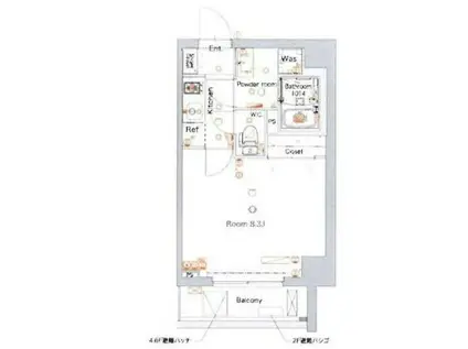 メイクスデザイン住吉(1K/2階)の間取り写真