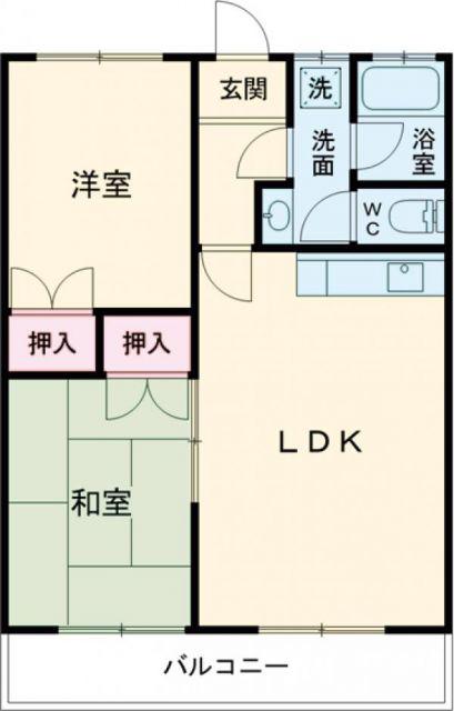 アートヒルズ(2LDK/2階)の間取り写真