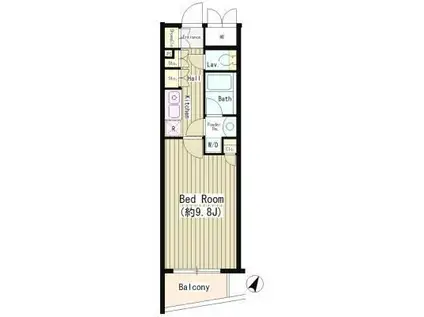 N35 イースト(1K/4階)の間取り写真