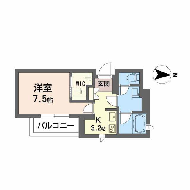 ウエストハイツ(1K/2階)の間取り写真