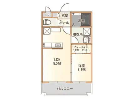 ピピ&ビビ(1LDK/3階)の間取り写真