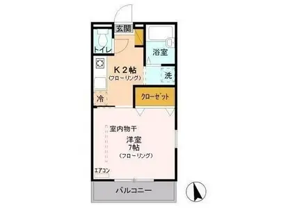 パセオ浦和(1K/3階)の間取り写真