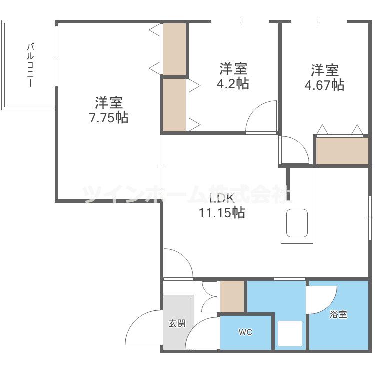 エス.フィールド奏(3LDK/4階)の間取り写真