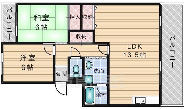 ソーシャルハイツ(2LDK/1階)の間取り写真