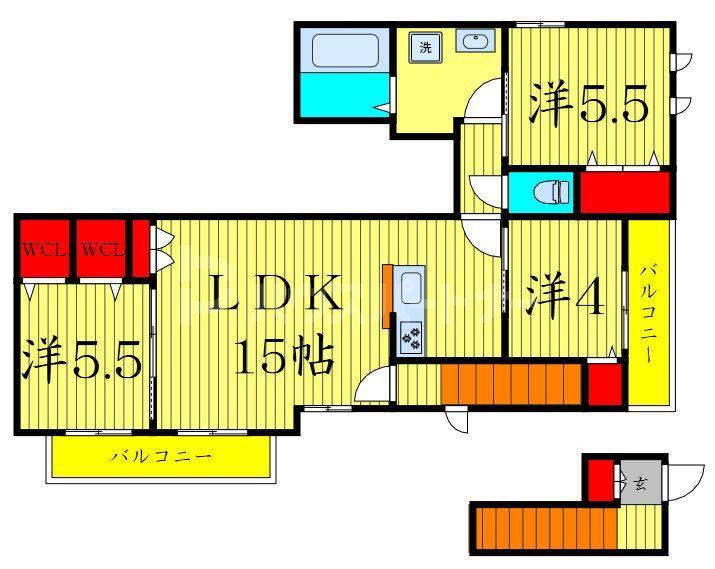 へーベルメゾン平井(3LDK/2階)の間取り写真