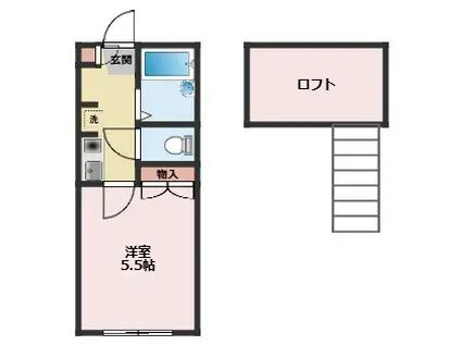 ハイツ立石(1K/2階)の間取り写真