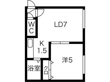コアライズ参番館(1LDK/2階)の間取り写真