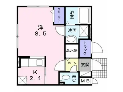 AMYII(1K/1階)の間取り写真