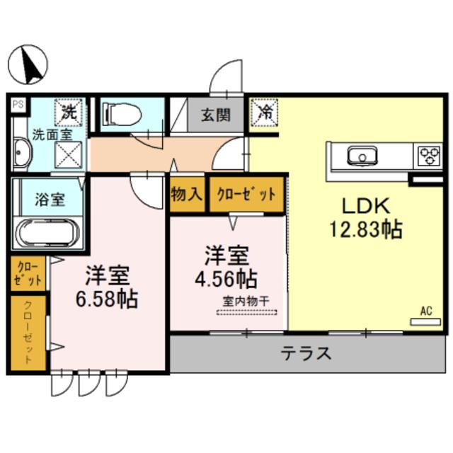ラ・ルミエール(2LDK/3階)の間取り写真