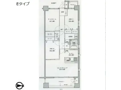 グランアベニュー名駅南(3LDK/5階)の間取り写真
