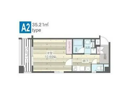 HF烏丸鞍馬口レジデンス(1K/3階)の間取り写真