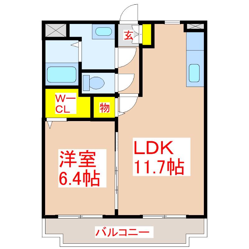 フォレスト SACHI(1LDK/1階)の間取り写真