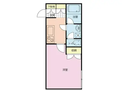 ヴェントラーレ千駄木(1K/1階)の間取り写真