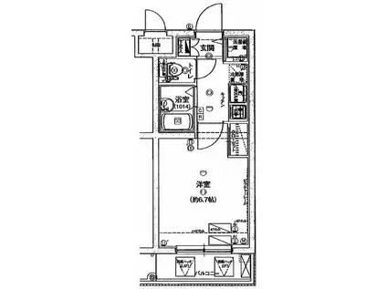 ハーモニーレジデンス東池袋ステーションフロント(1K/4階)の間取り写真